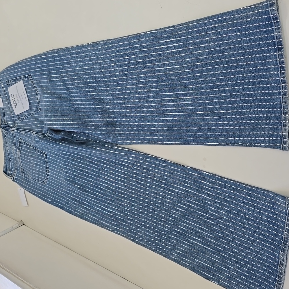Good American GOOD EASE RELAXED DIAMOND JEANS - NWT - Size 6 - crystal pinstripe - Picture 13 of 16